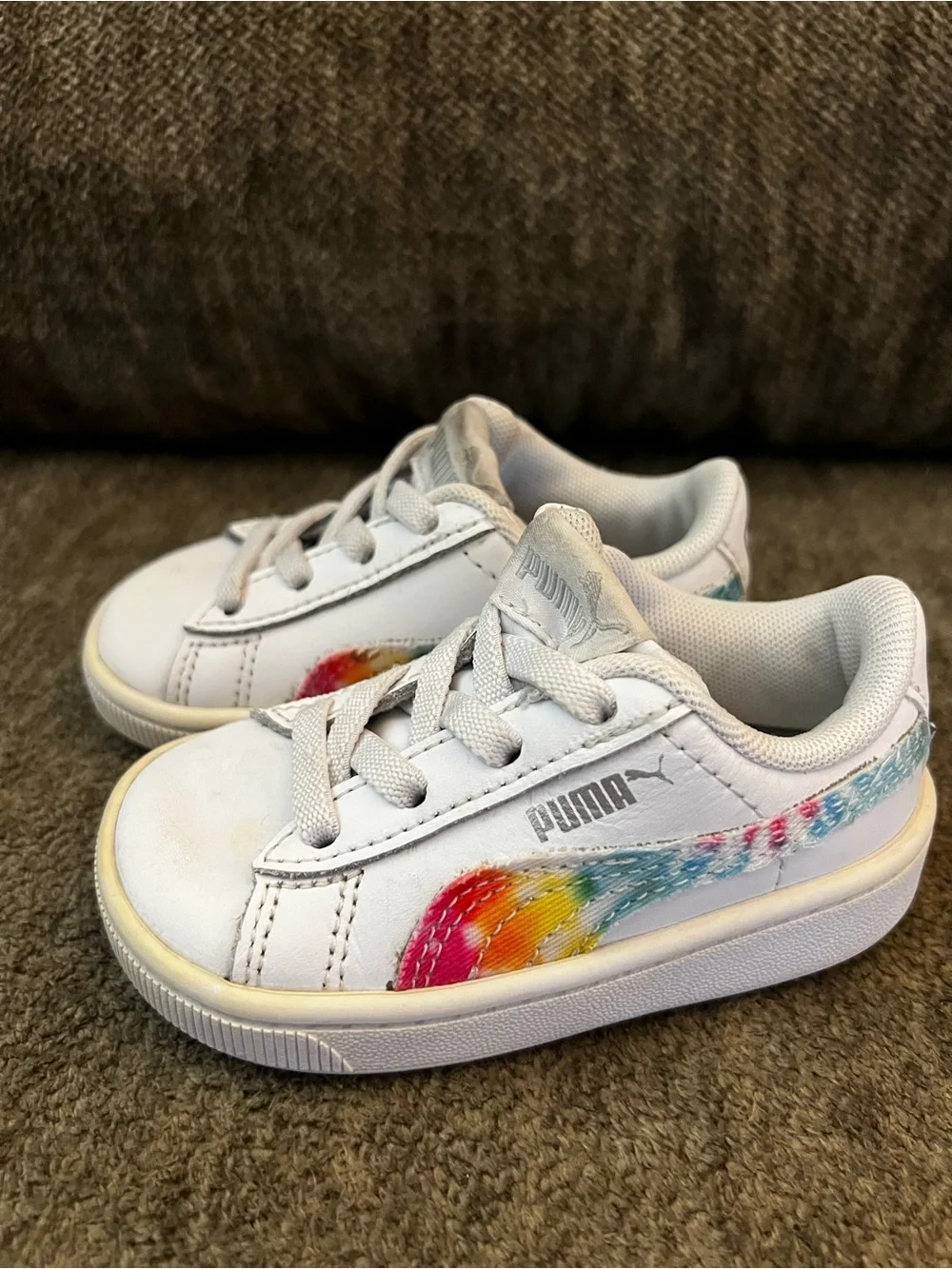 Toddler Shoes Lot Size 5C Converse White Tie Dye Puma Rainbow 3 Pairs GUC
